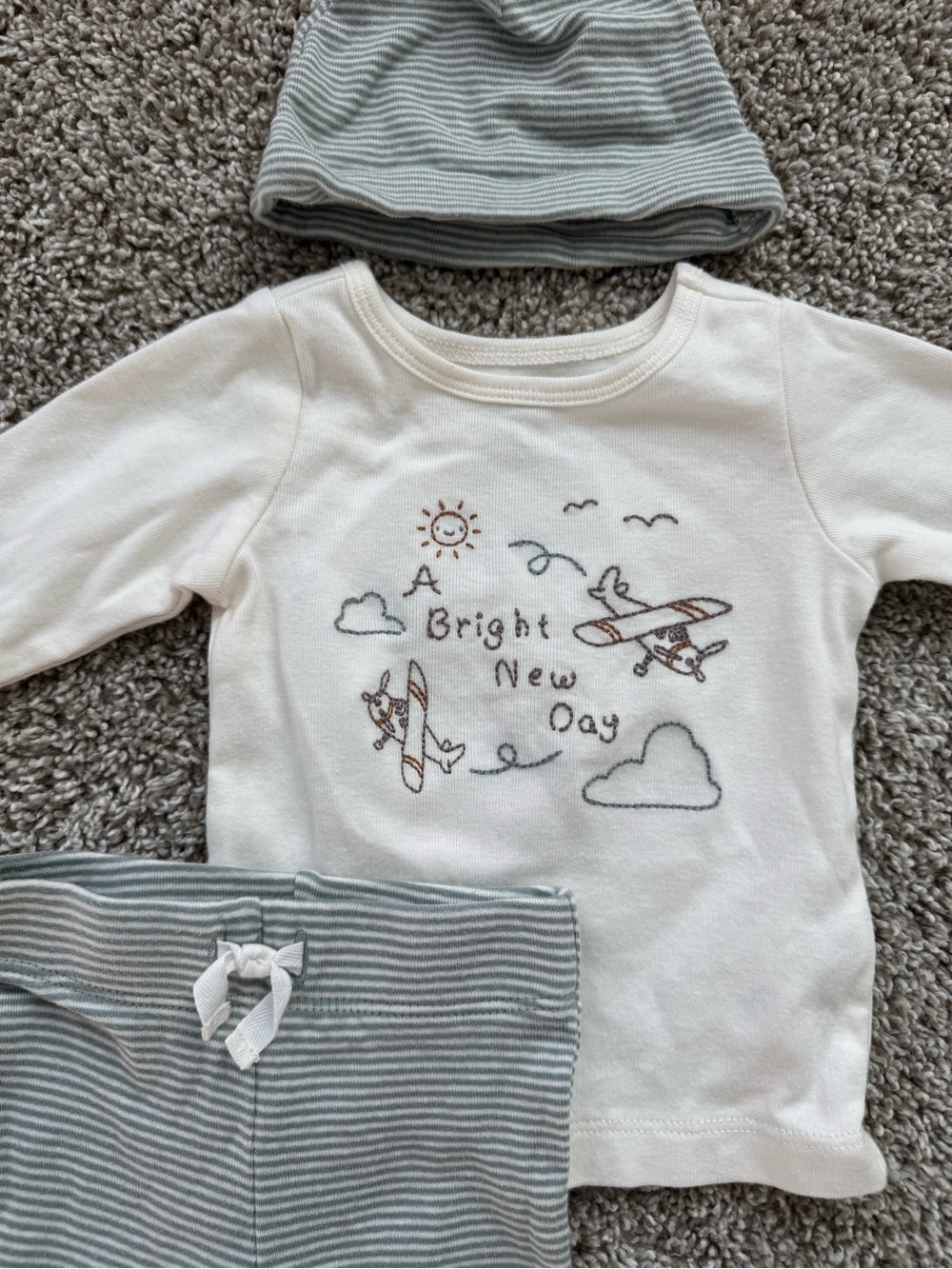 Baby Boy Clothing Bundle 0–3 Months Knit Sweater Cardigan, Shirt pant Hat Fall - Picture 2 of 12